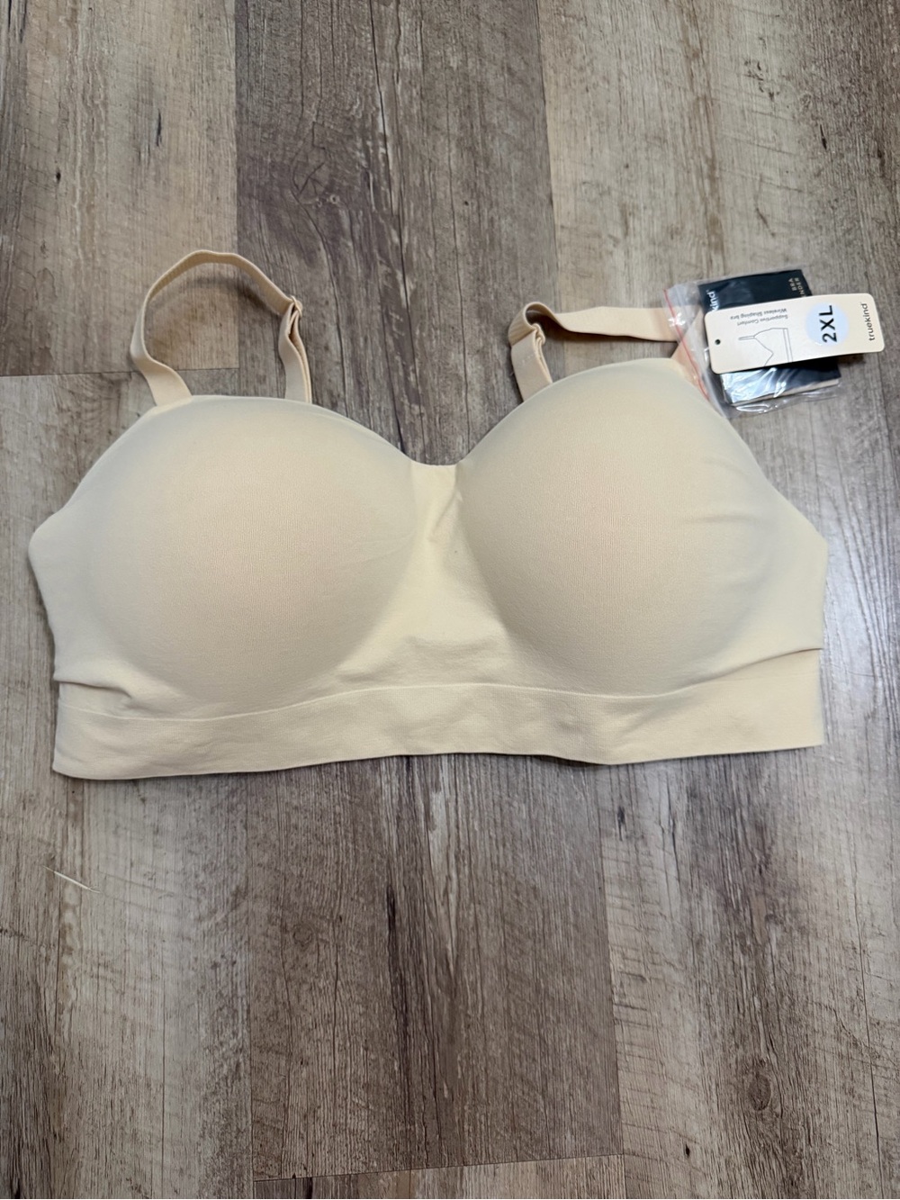 Shapermint Light Beige Seamless Moulded Bra with Adjustable Straps